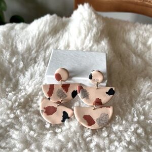 Handmade Polymer Clay Earrings Pink